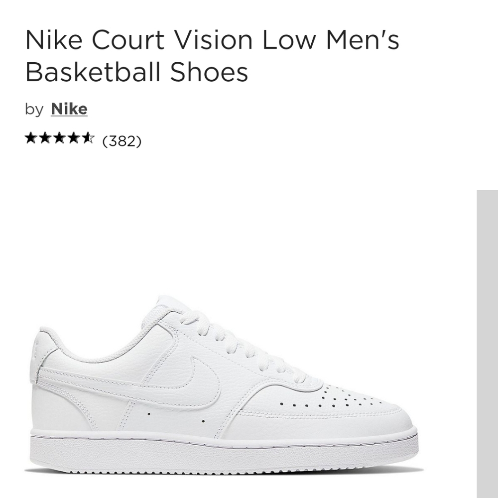 Men size 7 Nike Court vision low